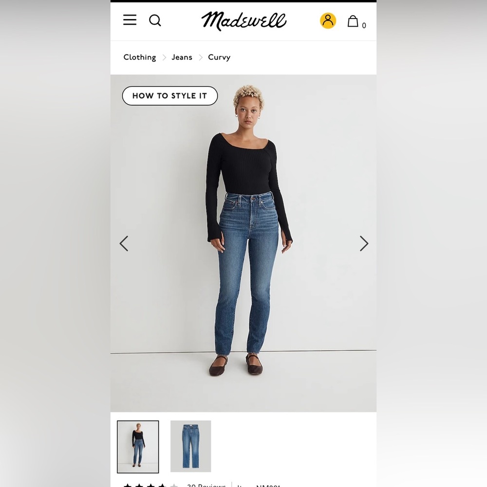 Madewell curvy perfect vintage jean